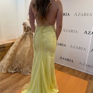 Aria Yellow Backless Strapless Gown